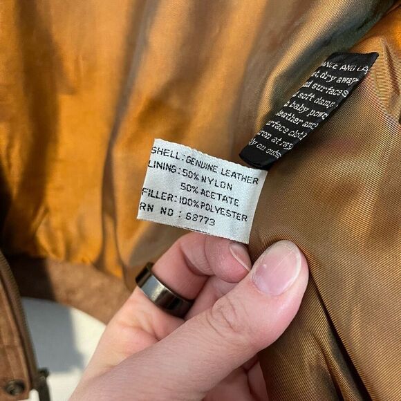 Vintage Cougar International Faded/Distressed Tan Leather Jacket Size XL - Picture 6 of 10